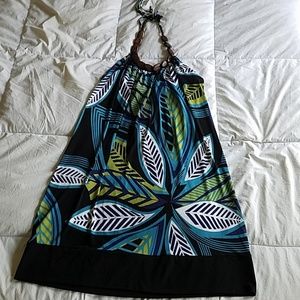 Apt 9 Tiki Blue and Green Halter Dress